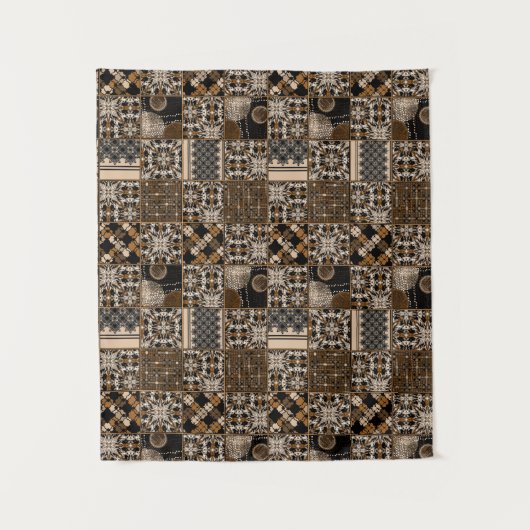 Rustiek patchwork patroon wandkleed (Voorkant)