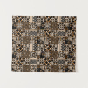 Rustiek patchwork patroon wandkleed