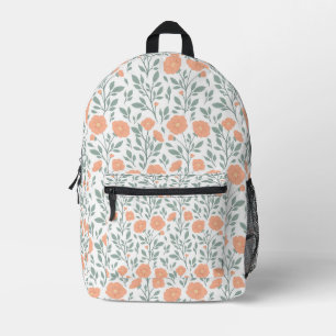Rustiek patroon met roze bloemen bedrukte rugzak