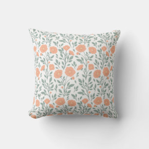 Rustiek patroon met roze bloemen kussen