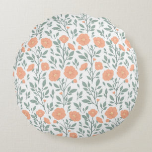 Rustiek patroon met roze bloemen rond kussen
