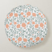 Rustiek patroon met roze bloemen rond kussen (Achterkant)