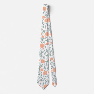 Rustiek patroon met roze bloemen stropdas
