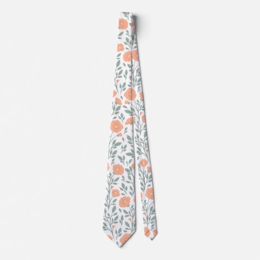 Rustiek patroon met roze bloemen stropdas (Voorkant)