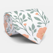 Rustiek patroon met roze bloemen stropdas (Opgerold)