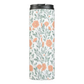 Rustiek patroon met roze bloemen thermosbeker (Achterkant)