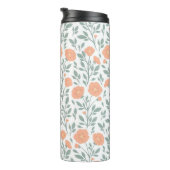 Rustiek patroon met roze bloemen thermosbeker (Geroteerd rechts)