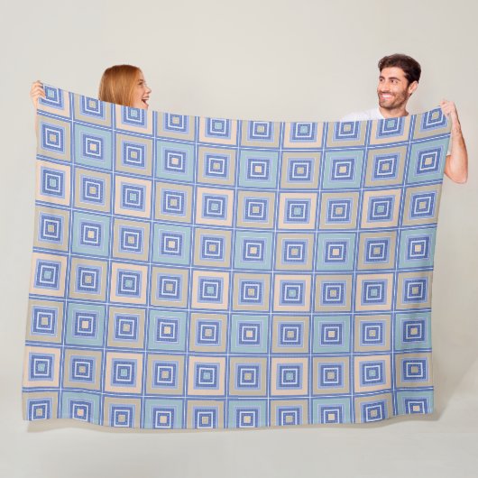Rustiek patroon van pleinen in patchwork stijl fleece deken (In situ)