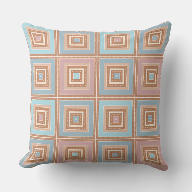 Rustiek patroon van pleinen in patchwork stijl kussen (Voorkant)
