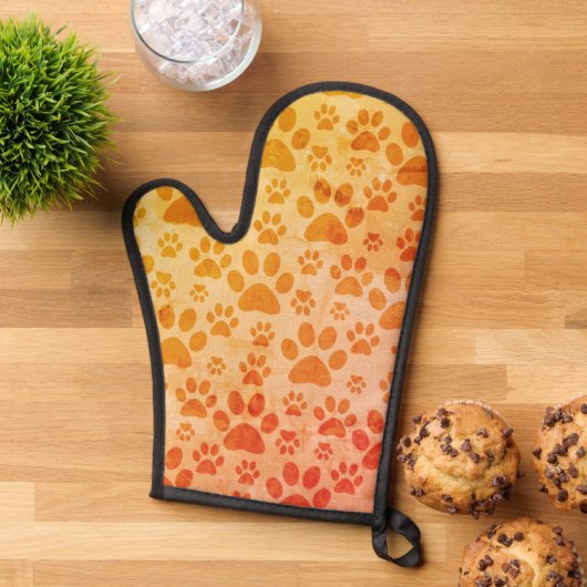 Rustiek Paw Prints Patroon Ovenwant (Top down)