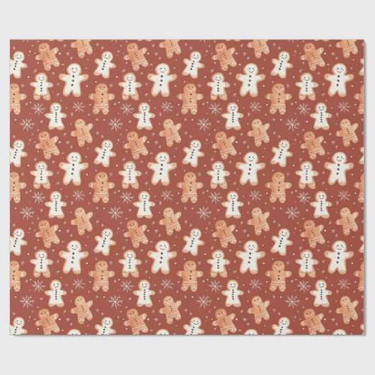 Rustiek peperkoek inpakpapier met sneeuwvlokken (Vlak)