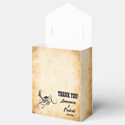Rustiek perkament  bedankdoosjes (Geopend)