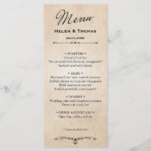  rustiek perkament bruiloft menu (Voorkant)