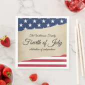 Rustiek perkament en Amerikaanse vlag Vierde van j Servet (Insitu)