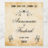 Rustiek  perkament wijn etiket (Enkel label)