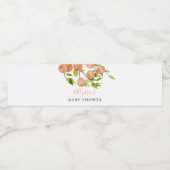 Rustiek perzik Baby shower Waterfles Etiket (Enkel label)