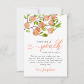 Rustiek perzik fruit verjaardagsfeestje bedankkaart (Voorkant)