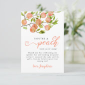 Rustiek perzik fruit verjaardagsfeestje bedankkaart (Staand voorkant)