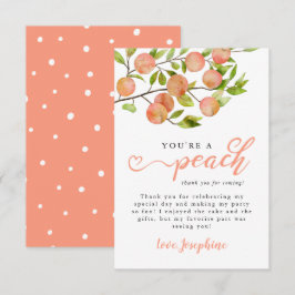 Rustiek perzik fruit verjaardagsfeestje bedankkaart