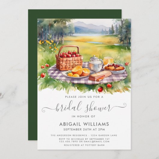 Rustiek Picknickpark Forest Meadow Vrijgezellenfee Kaart (Voorkant / Achterkant)