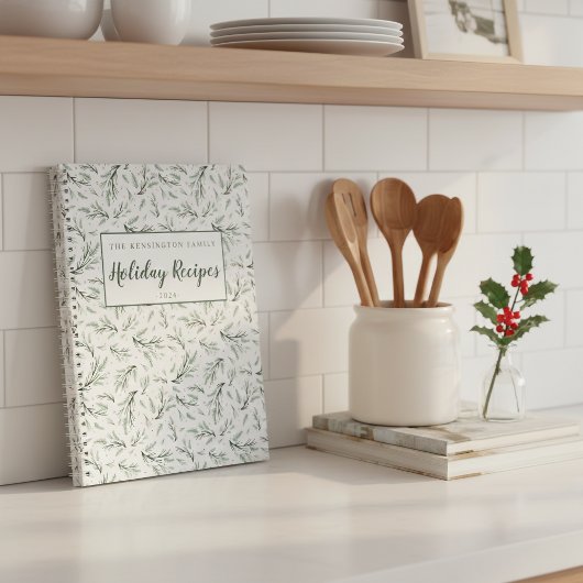 Rustiek Pine Branch Pattern Vakantie Recept Notitieboek