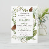 Rustiek Pine Cone Winter repetitie diner Kaart (Staand voorkant)