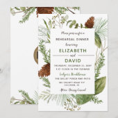 Rustiek Pine Cone Winter repetitie diner Kaart (Voorkant / Achterkant)