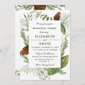 Rustiek Pine Cone Winter repetitie diner Kaart (Voorkant / Achterkant)