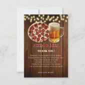 Rustiek Pizza & Bier Baby shower Bedankkaart (Voorkant)