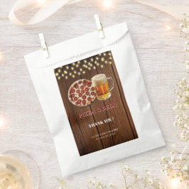 Rustiek Pizza & Bier Baby shower Bedankzakje