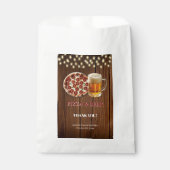 Rustiek Pizza & Bier Baby shower Bedankzakje (Voorkant)