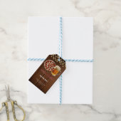 Rustiek Pizza & Bier Baby shower Cadeaulabel (Met Touw)