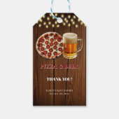 Rustiek Pizza & Bier Baby shower Cadeaulabel (Voorkant)