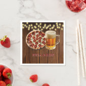 Rustiek Pizza & Bier Baby shower Servet (Insitu)