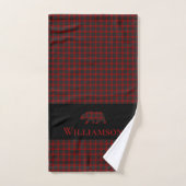 Rustiek Plaid Monogram Beer | Buffelrood Zwart Bad Handdoek (Handdoek)