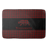 Rustiek Plaid Monogram Beer | Buffelrood Zwart Badmat (Voorkant)