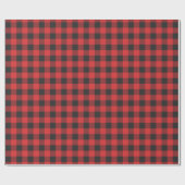 Rustiek Plaid Rood en Zwart Elegant Cadeaupapier (Vlak)