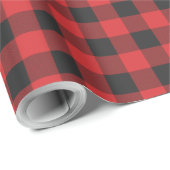 Rustiek Plaid Rood en Zwart Elegant Cadeaupapier (Rol Hoek)