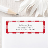 Rustiek Plaid Rood Wit Check retouradres Etiket (Insitu)