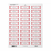 Rustiek Plaid Rood Wit Check retouradres Etiket (Full Sheet)