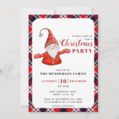 Rustiek Plaid Schattige Kerstfeest Kaart (Voorkant)