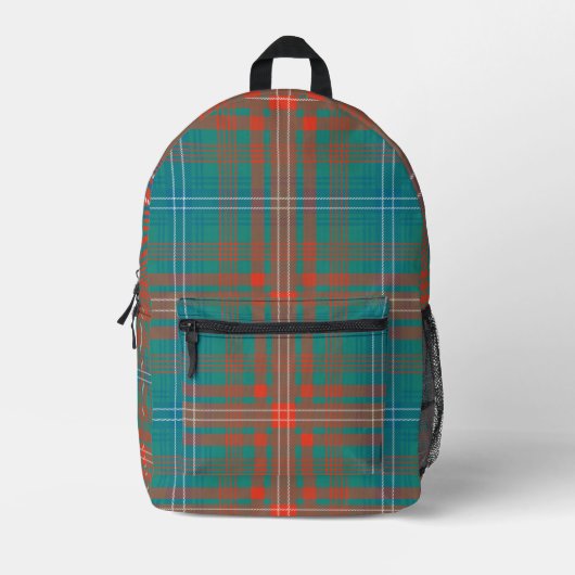 Rustiek Plaid Sinaasappel Wilson Tartan Bedrukte Rugzak (Voorkant)