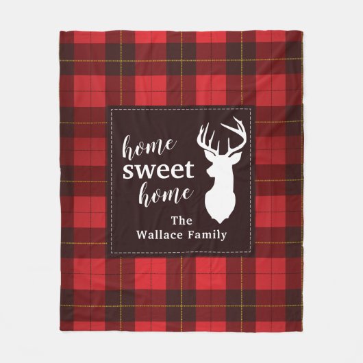 Rustiek Plaid Sweet Home Boerderij Wallace Tartan Fleece Deken (Voorkant)