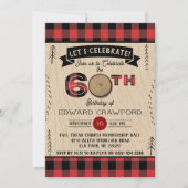 Rustiek Plaid Woodsy Volwassene 60e Verjaardagsfee Kaart (Voorkant)