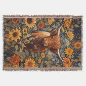 Rustiek platteland Hoogland Koe Zonnebloemen Deken (Voorkant)