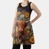 Rustiek platteland Hoogland Koe Zonnebloemen Schort (Insitu)