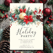 Rustiek Poinsettia Kerstfeest Kaart