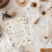 Rustiek pompoenen Baby shower Sparkling Wijnetiket