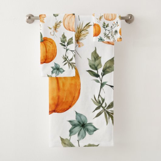 rustiek pompoenpatroon bad handdoek (Insitu)