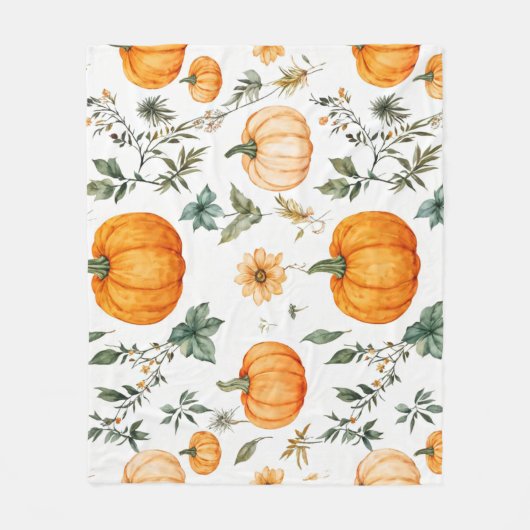rustiek pompoenpatroon fleece deken (Voorkant)
